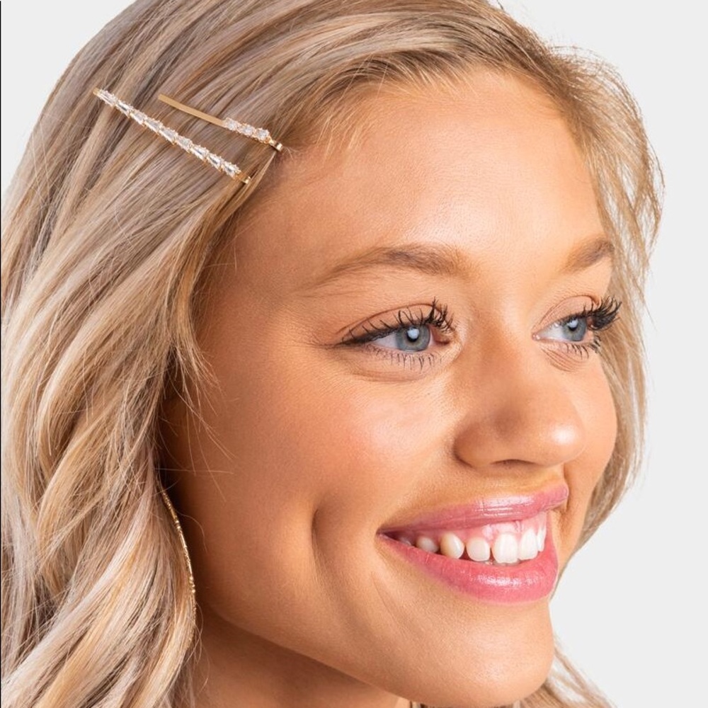 Francesca’s Henley Crystal Bobbly Gold Pins, 3 set